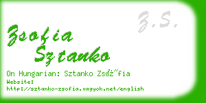 zsofia sztanko business card